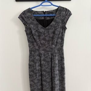 Chic Black and White Polka Dot Midi Dress